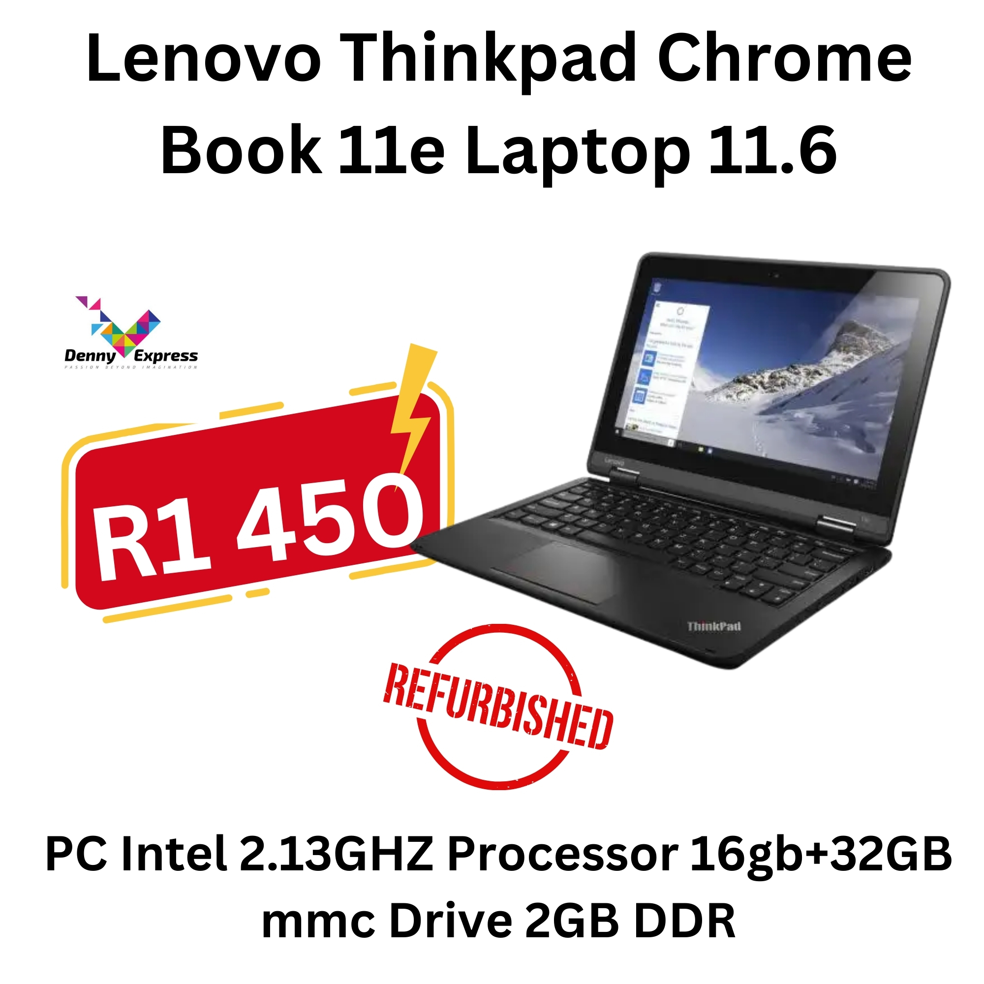 Lenovo LAPTOP Thinkpad Chrome Book 11e - 11.6`TOUCH PC Intel 2.13GHZ 2GB DDR